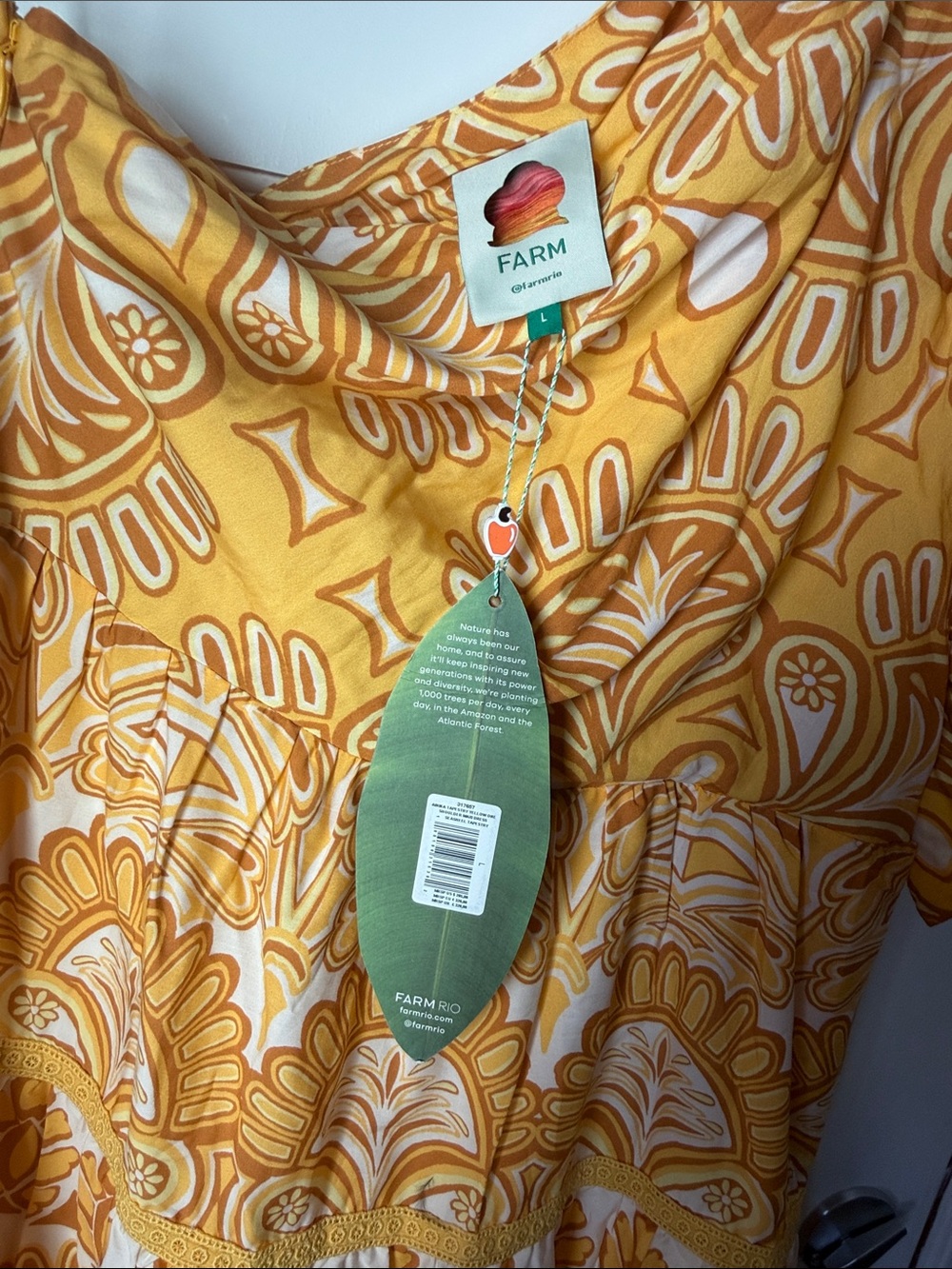 Farm Rio Ainika Tapestry One-Shoulder Maxi Dress L NWT - Picture 3 of 4